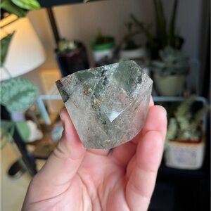 garden quartz lodolite polished freeform crystal